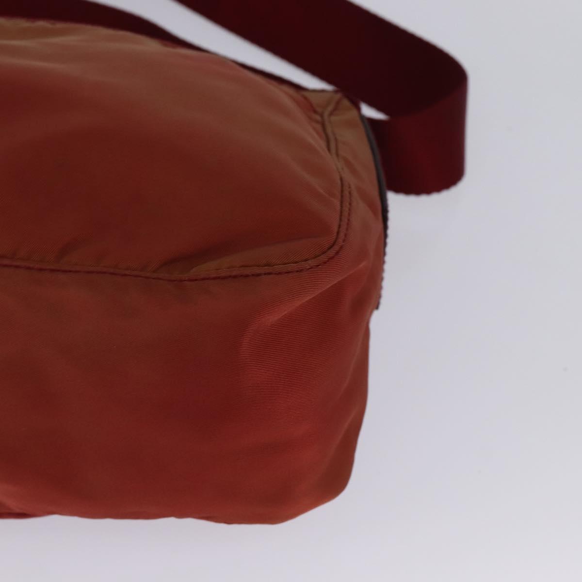 PRADA Shoulder Bag Nylon Red Silver Auth ti3429