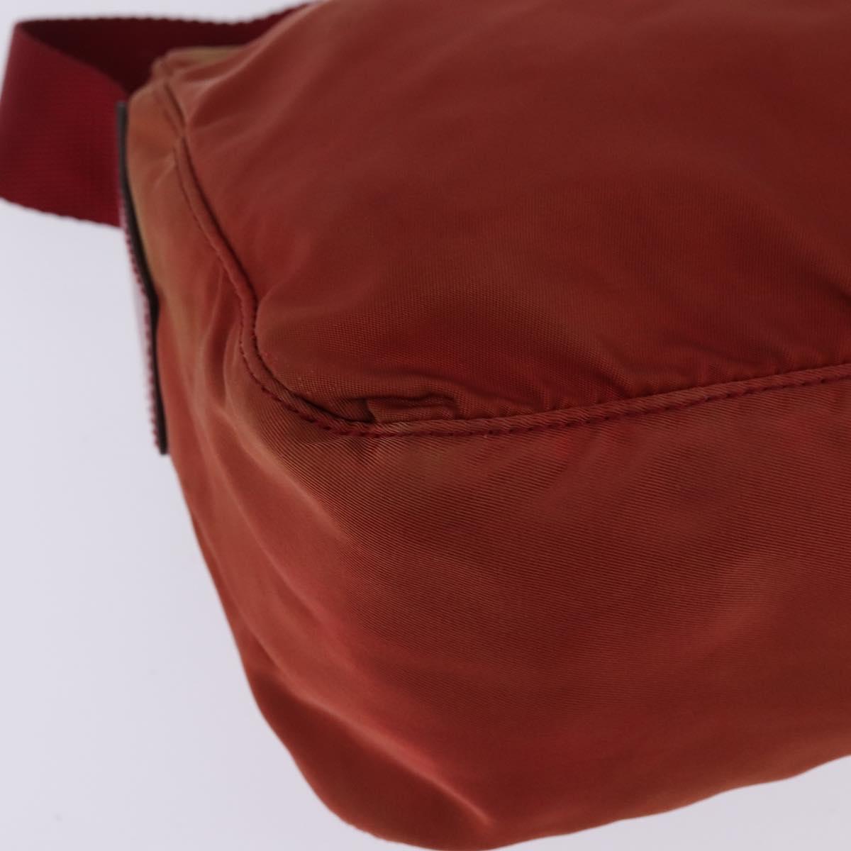 PRADA Shoulder Bag Nylon Red Silver Auth ti3429