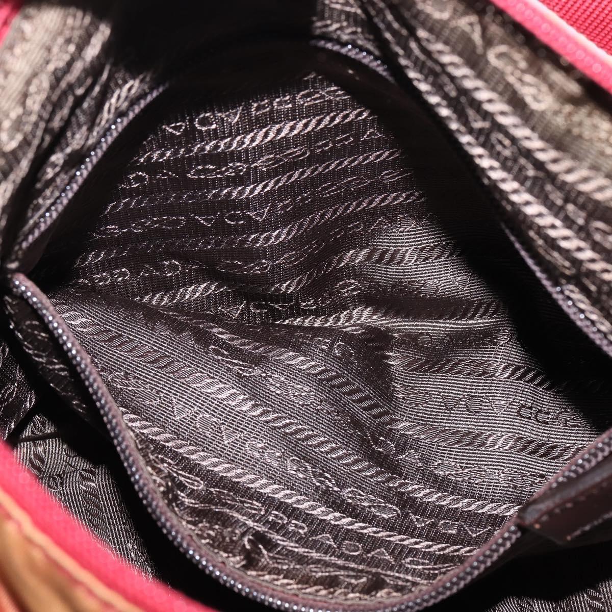PRADA Shoulder Bag Nylon Red Silver Auth ti3429