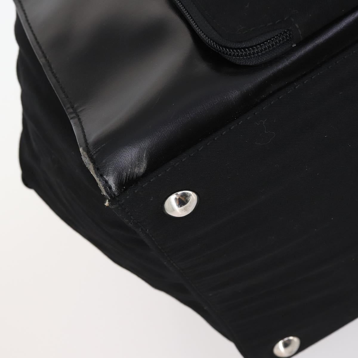 GUCCI Boston Bag Nylon Leather Black Silver 012 1553 0269 Auth ti3430