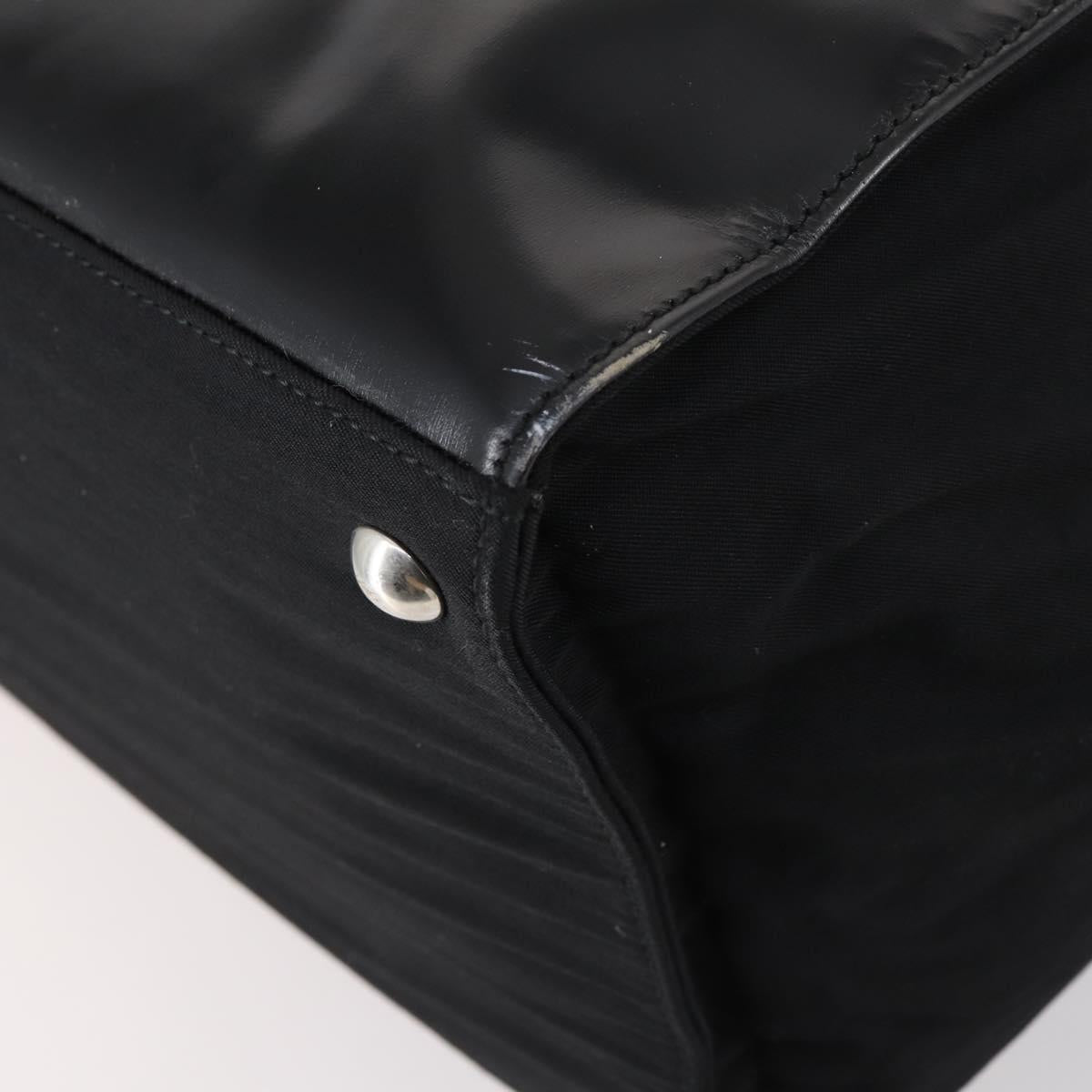 GUCCI Boston Bag Nylon Leather Black Silver 012 1553 0269 Auth ti3430