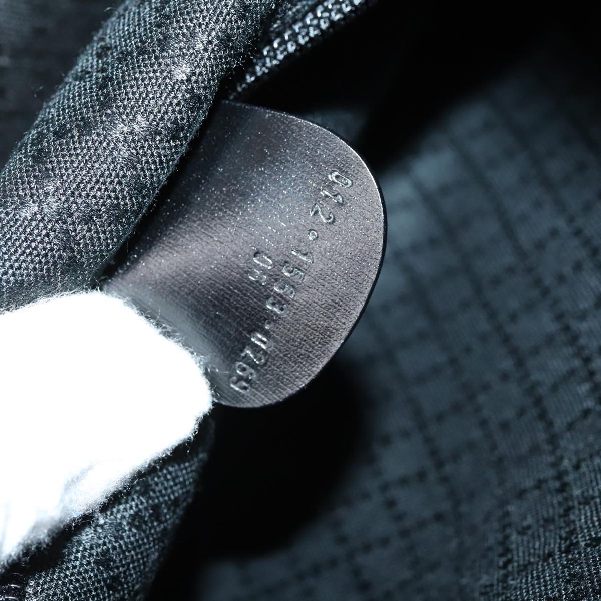 GUCCI Boston Bag Nylon Leather Black Silver 012 1553 0269 Auth ti3430