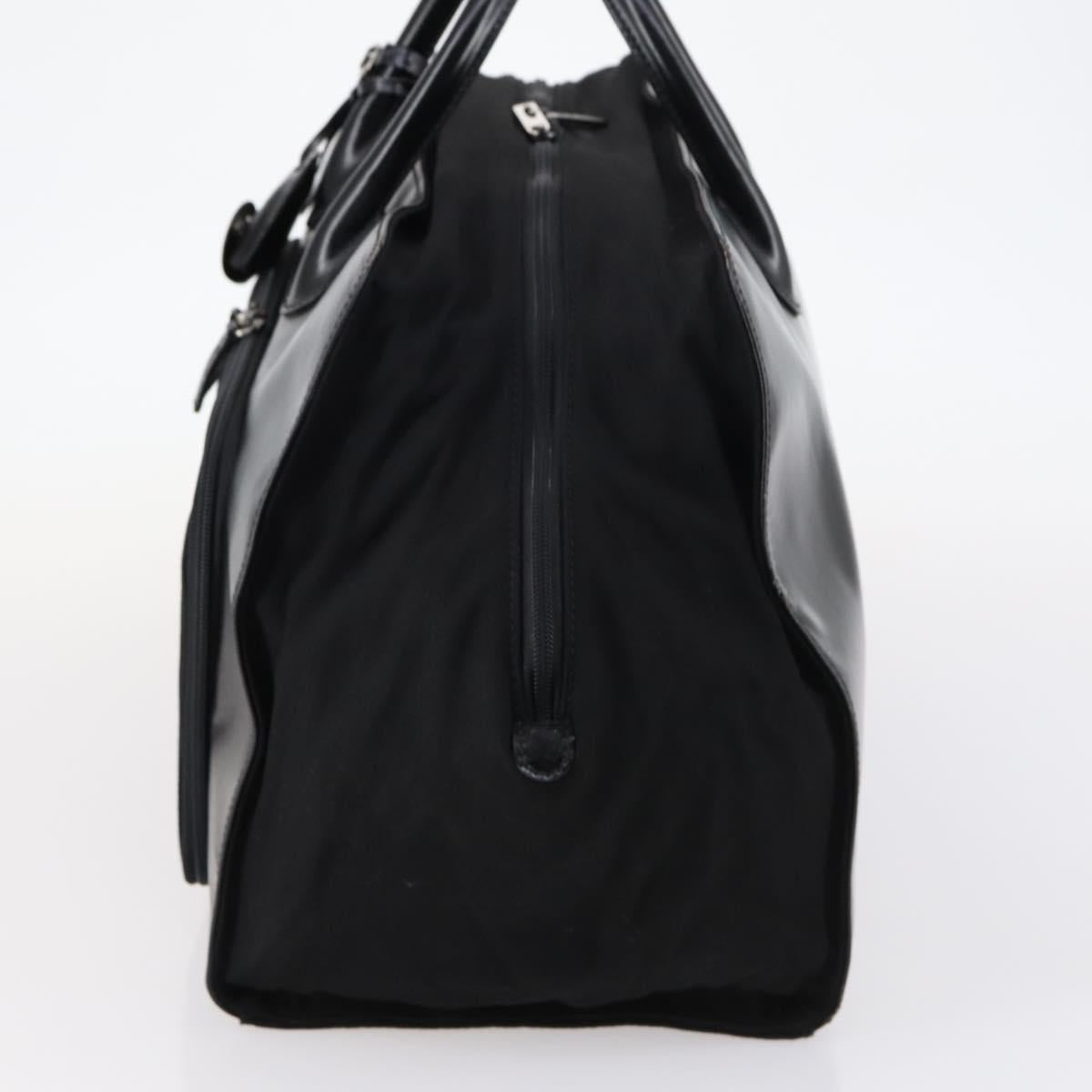 GUCCI Boston Bag Nylon Leather Black Silver 012 1553 0269 Auth ti3430