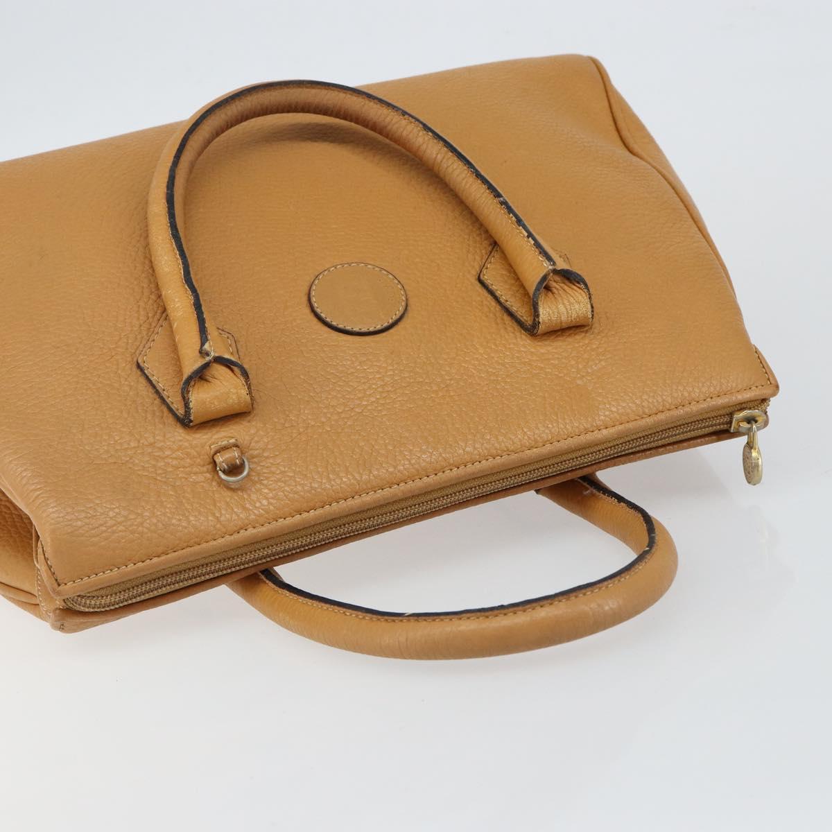 FENDI Hand Bag Leather Brown Gold Auth ti3431