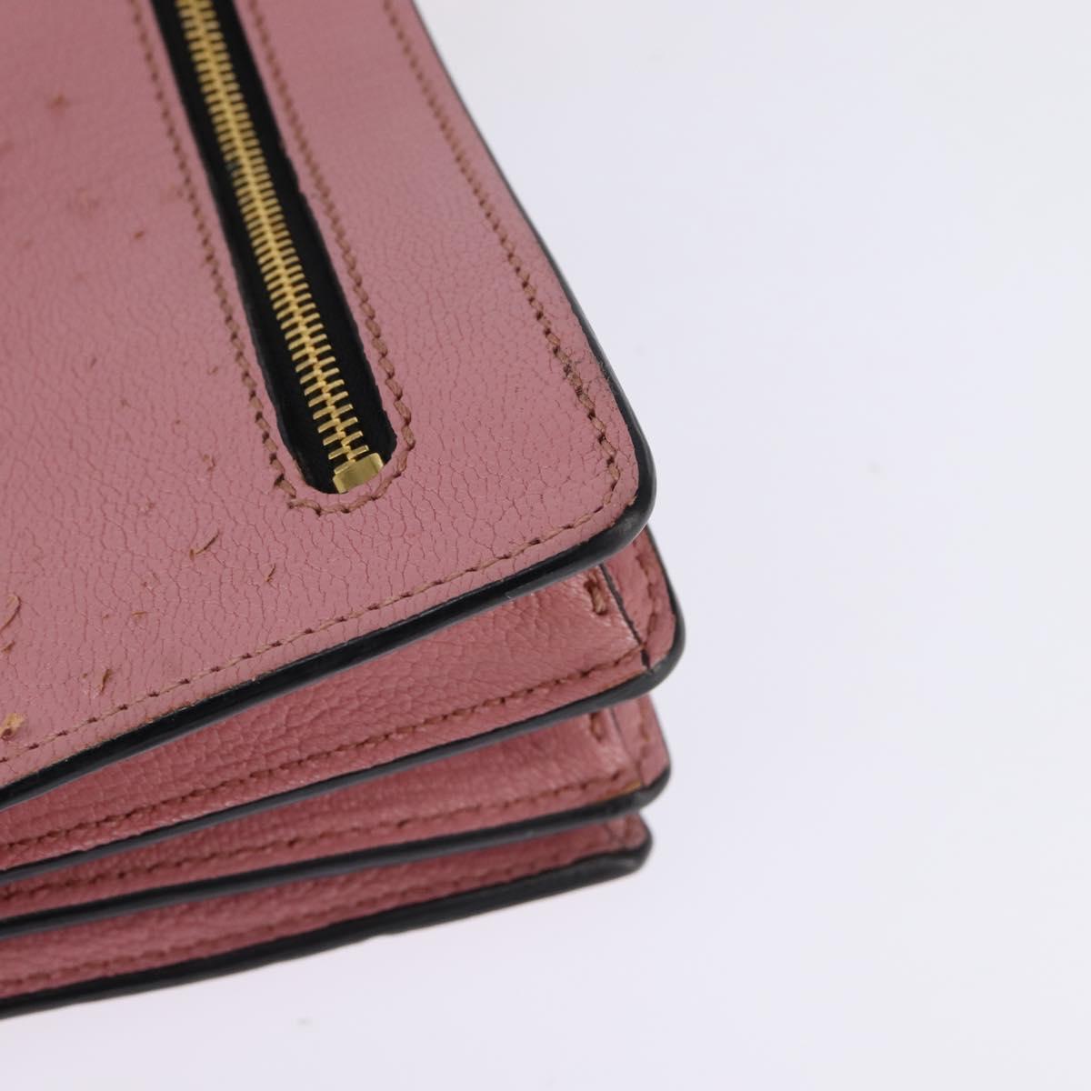 Miu Miu Madras Hand Bag Leather 2way Pink Gold Auth ti3432