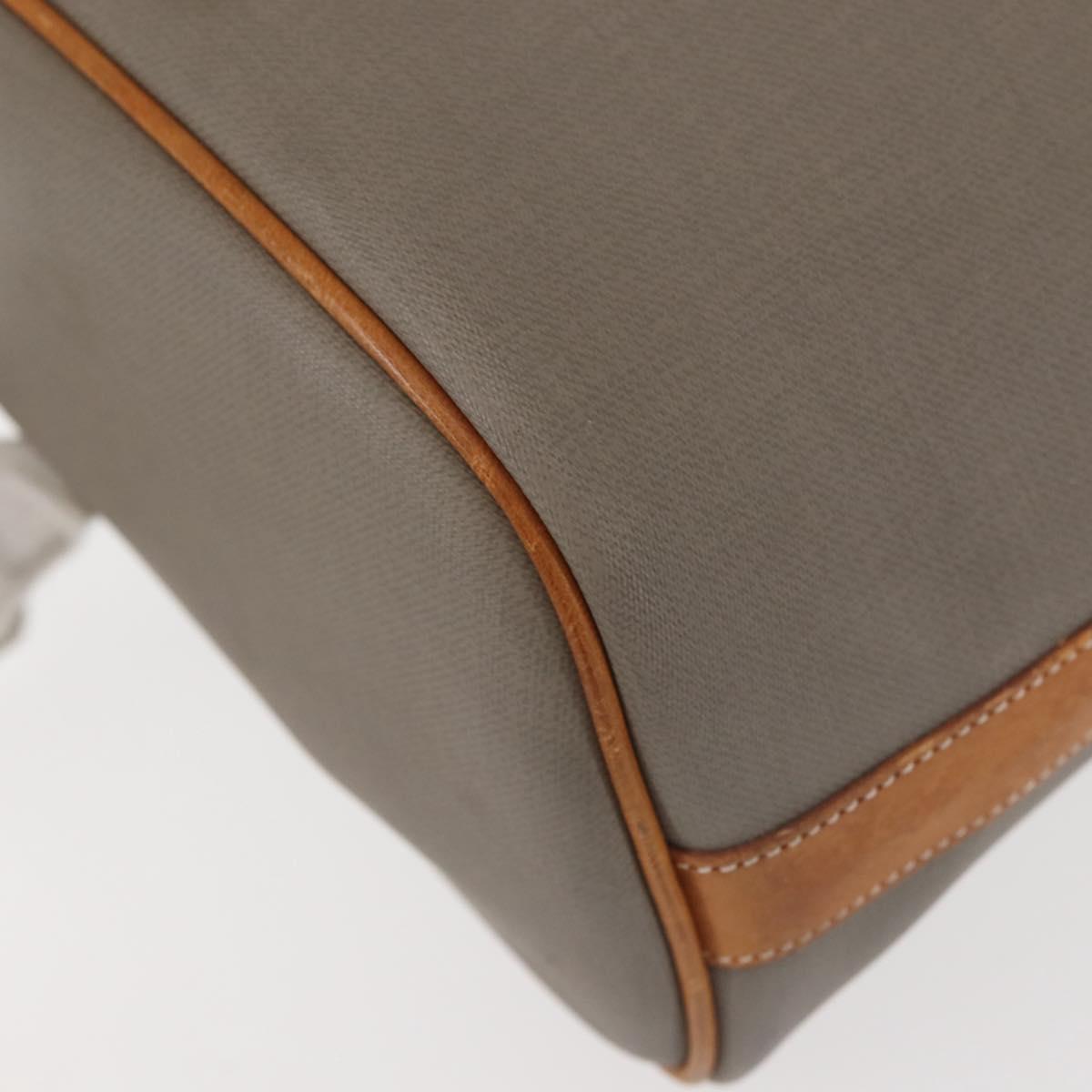 Christian Dior Shoulder Bag PVC Leather Gray Gold Auth ti3433