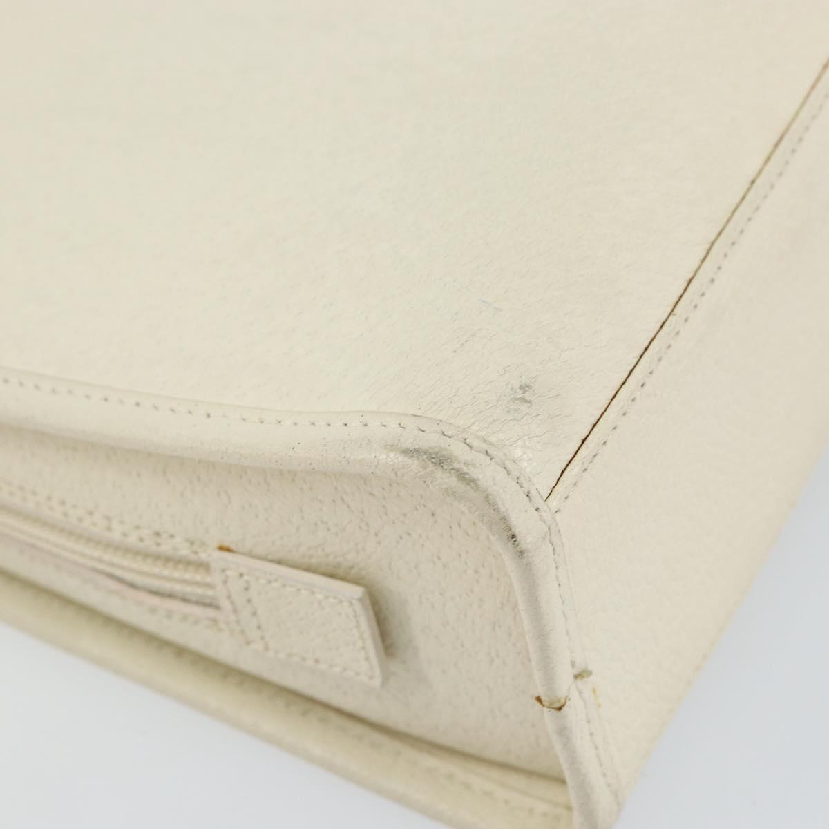 GUCCI Jackie Hand Bag Leather White Silver 002 1071 Auth ti3434