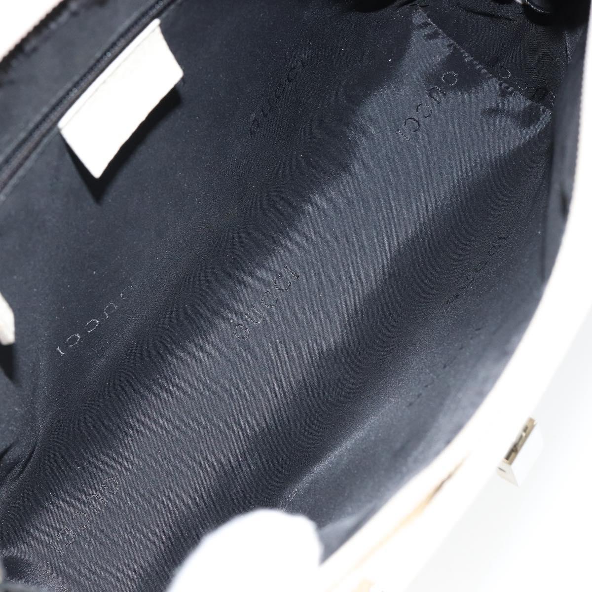 GUCCI Jackie Hand Bag Leather White Silver 002 1071 Auth ti3434