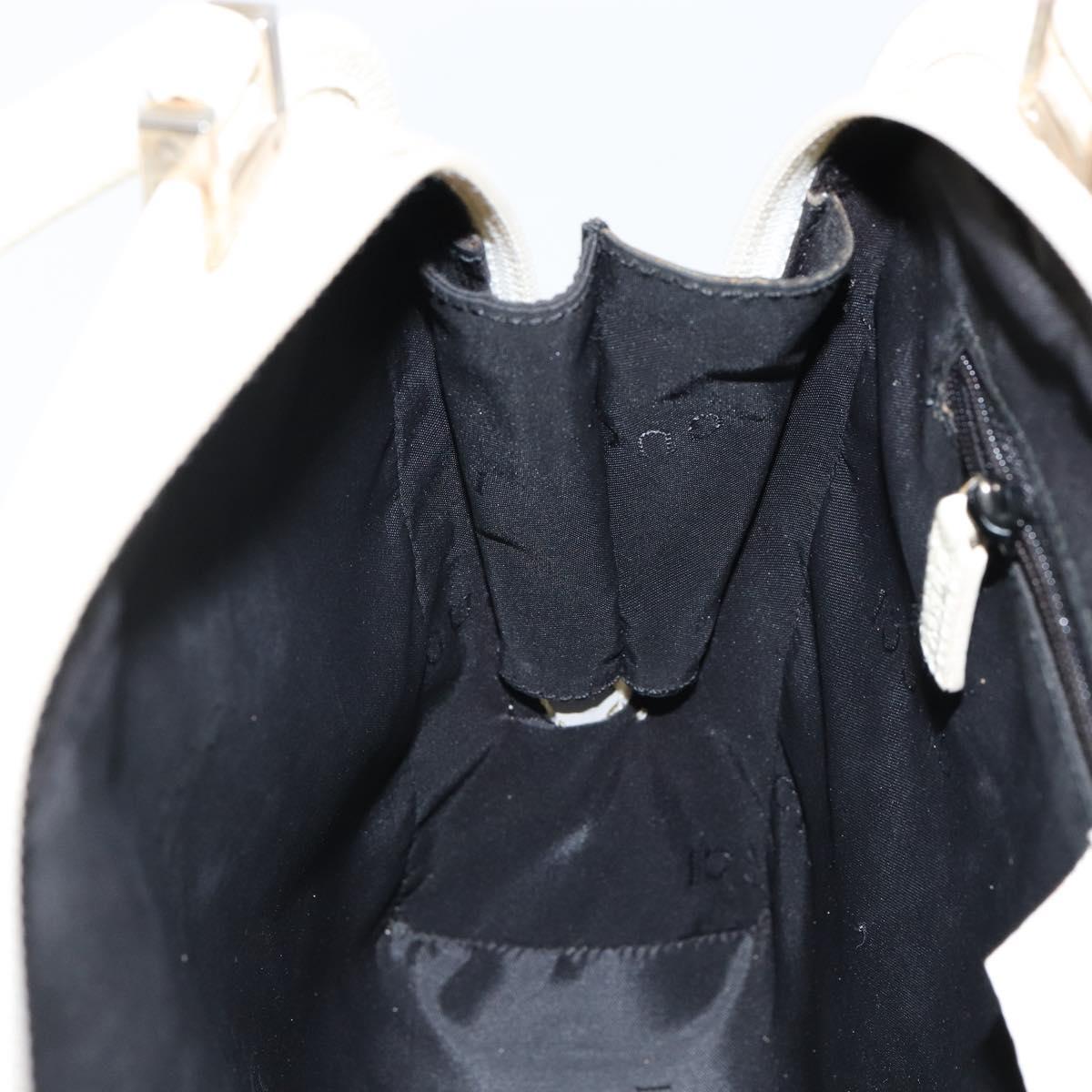 GUCCI Jackie Hand Bag Leather White Silver 002 1071 Auth ti3434