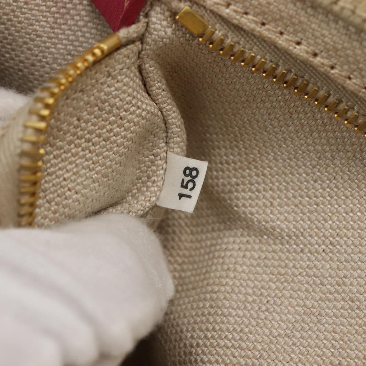 PRADA Canapa MM Hand Bag Canvas Pink Gold Auth ti3437