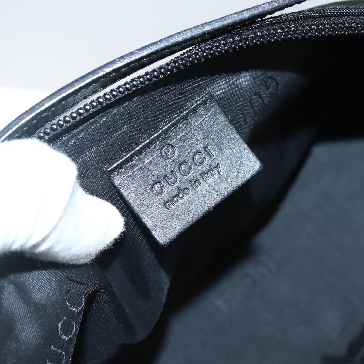 GUCCI Accessory Pouch Nylon Black Silver 039 1103 Auth ti3444