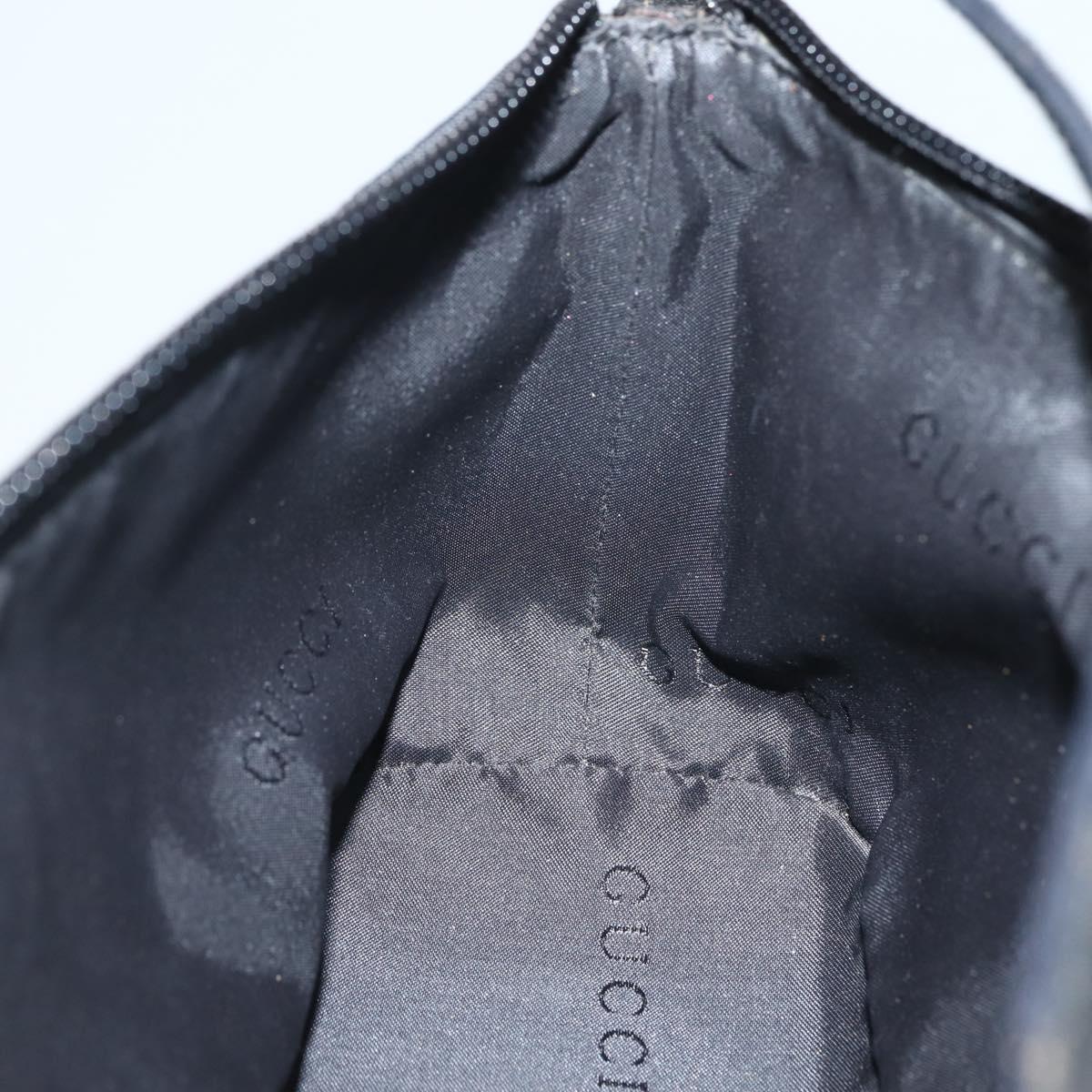 GUCCI Accessory Pouch Nylon Black Silver 039 1103 Auth ti3444