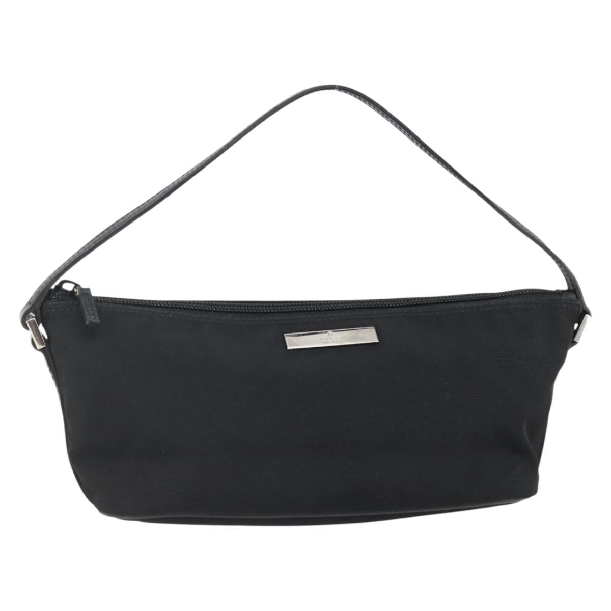 GUCCI Accessory Pouch Nylon Black Silver 039 1103 Auth ti3444