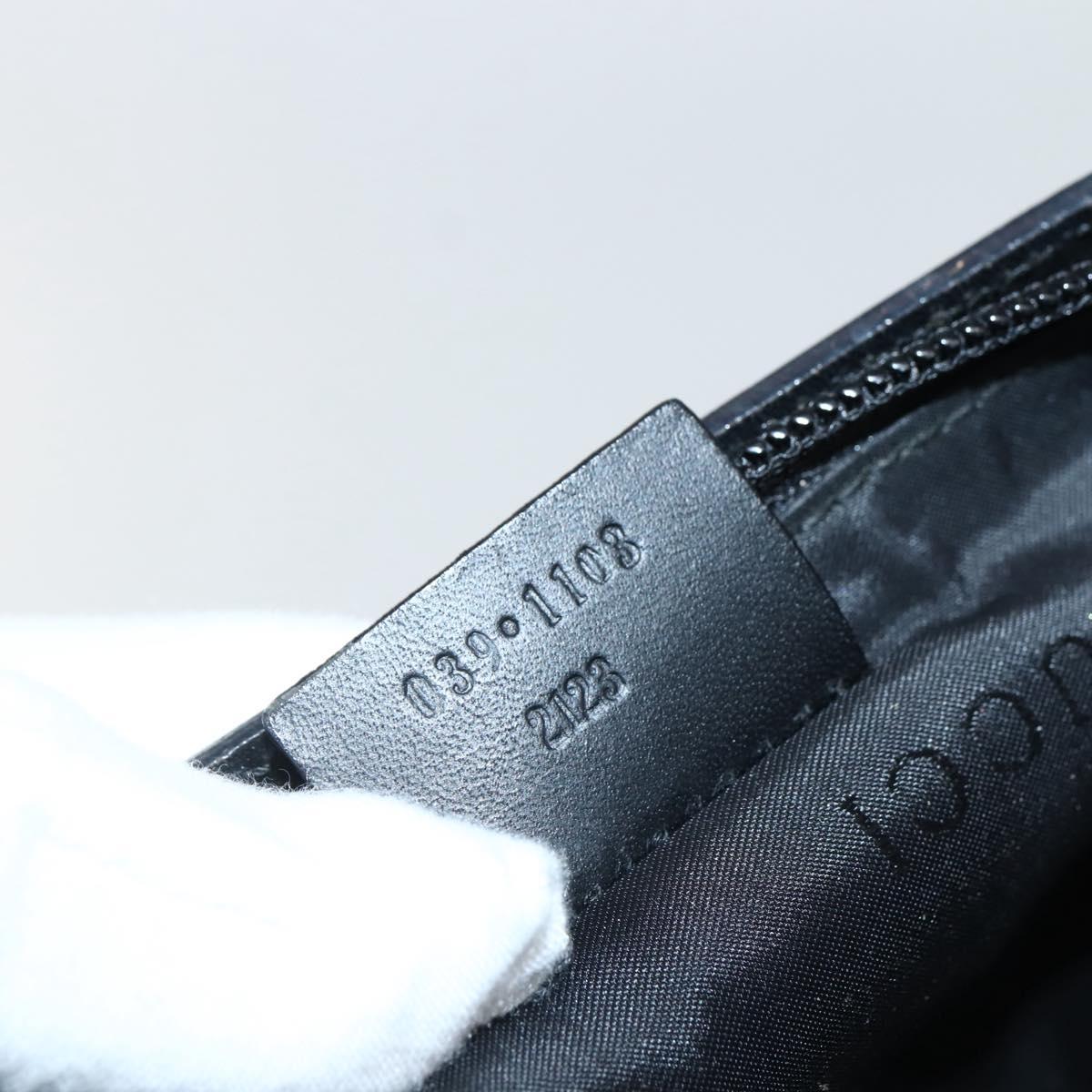 GUCCI Accessory Pouch Nylon Black Silver 039 1103 Auth ti3444