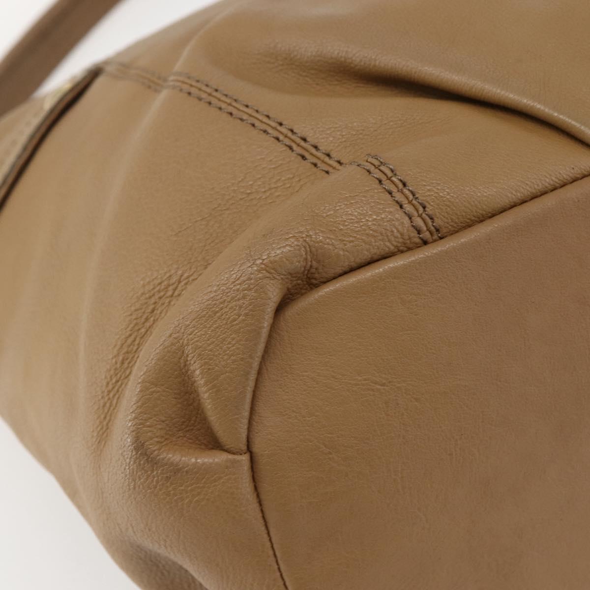 BURBERRY Blue Label Shoulder Bag Leather Beige Gold Auth ti3445