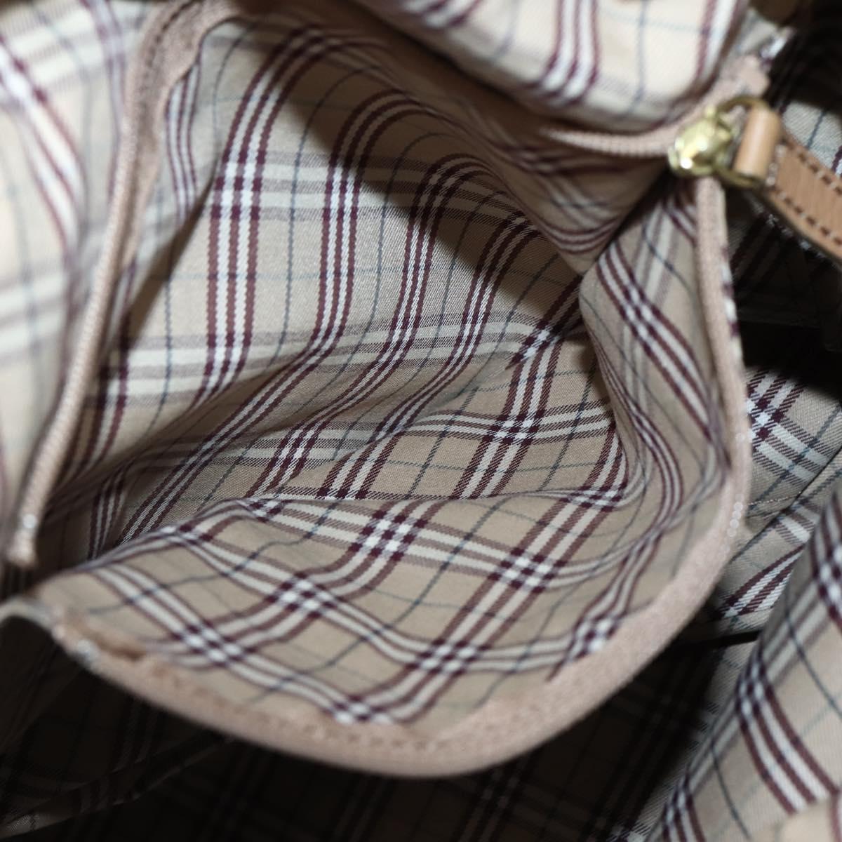 BURBERRY Blue Label Shoulder Bag Leather Beige Gold Auth ti3445