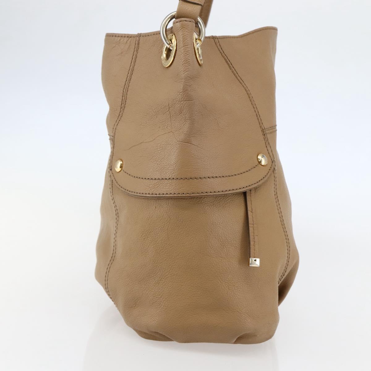 BURBERRY Blue Label Shoulder Bag Leather Beige Gold Auth ti3445