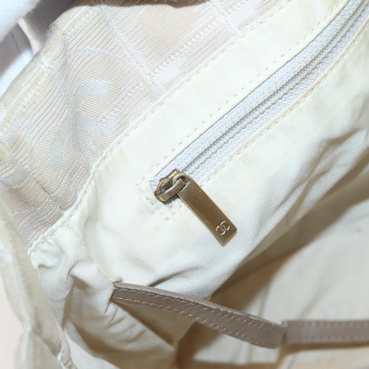 CHANEL New Travel Line Tote Bag Nylon Beige Gold CC Auth ti3446