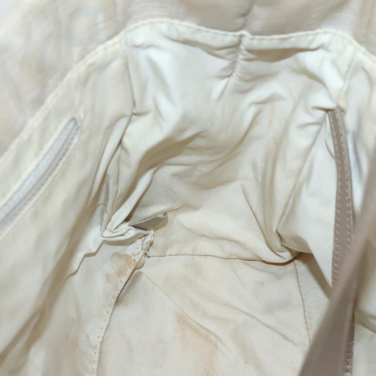 CHANEL New Travel Line Tote Bag Nylon Beige Gold CC Auth ti3446