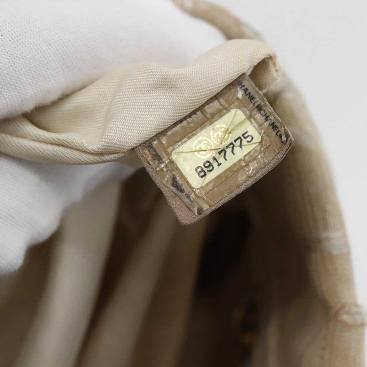 CHANEL New Travel Line Tote Bag Nylon Beige Gold CC Auth ti3446