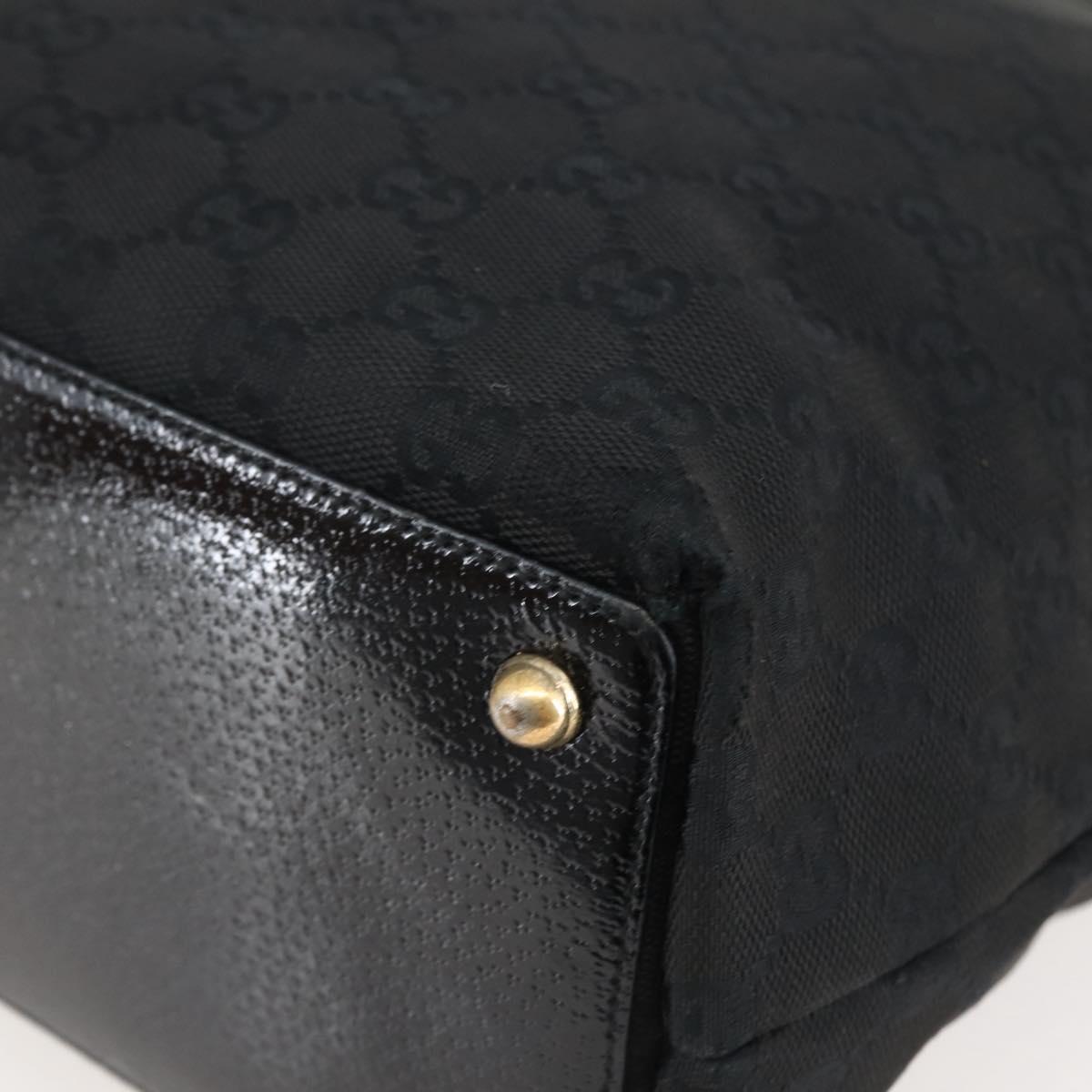 GUCCI GG Canvas Tote Bag Black Gold 120836 Auth ti3447