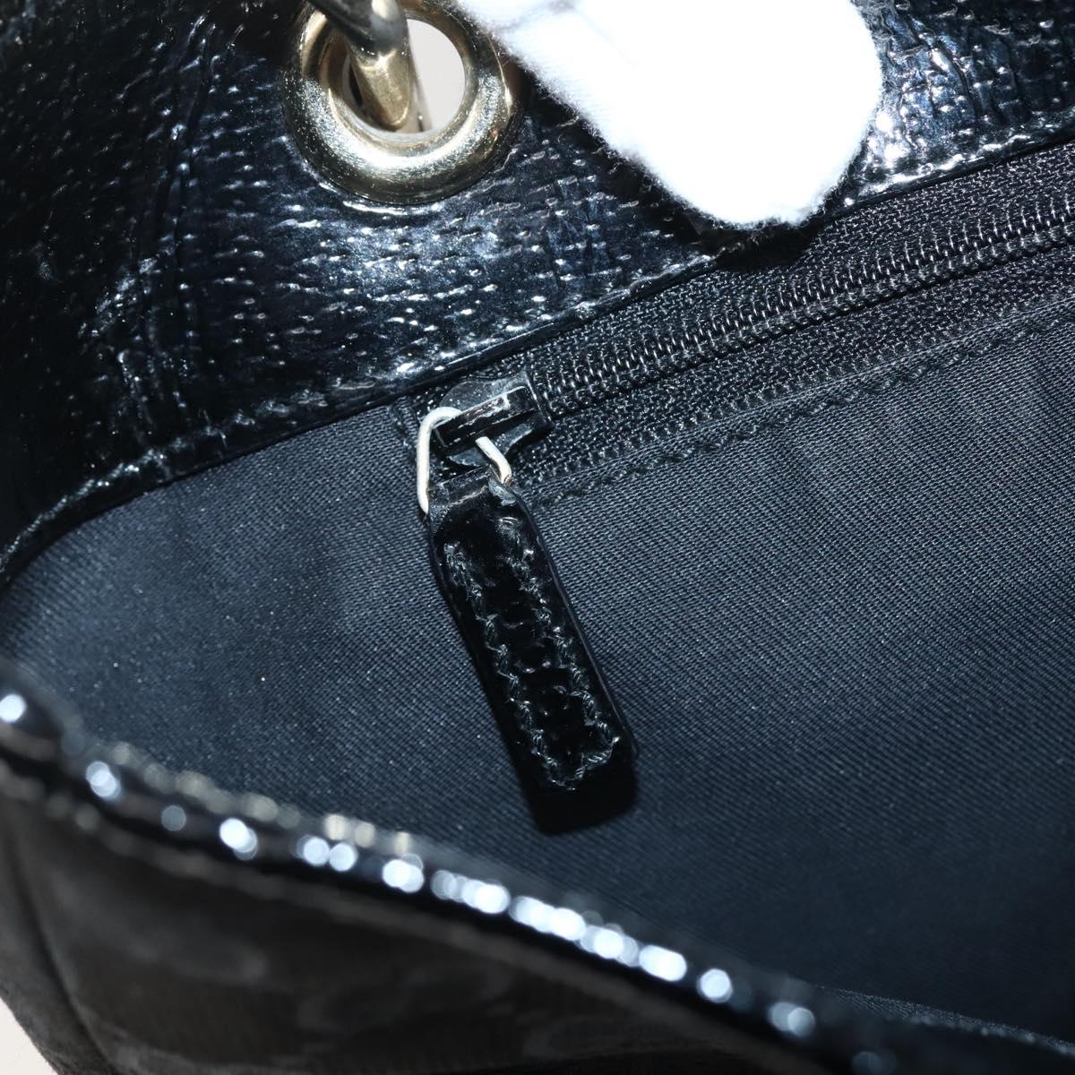 GUCCI GG Canvas Tote Bag Black Gold 120836 Auth ti3447