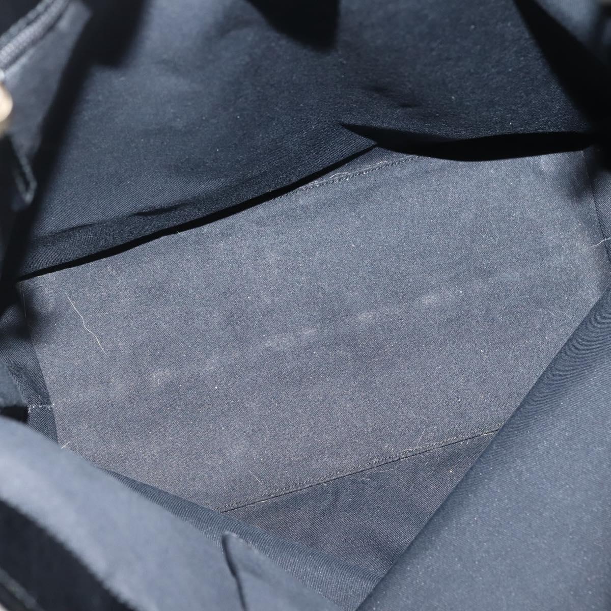 GUCCI GG Canvas Tote Bag Black Gold 120836 Auth ti3447