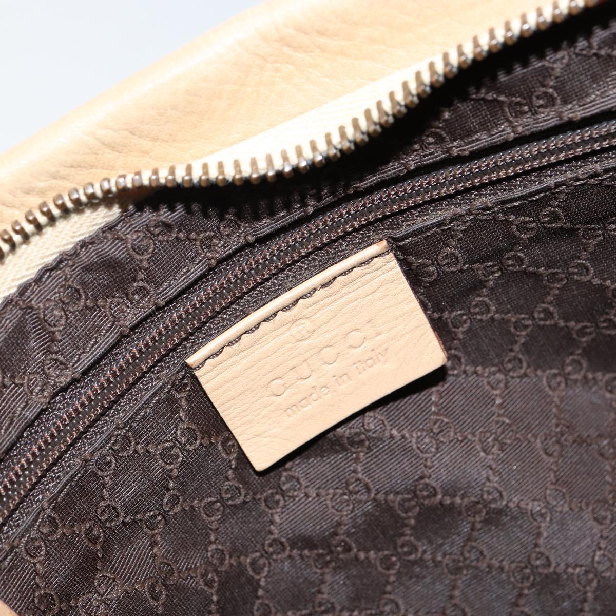 GUCCI Shoulder Bag Leather Beige Gold 90699 Auth ti3449