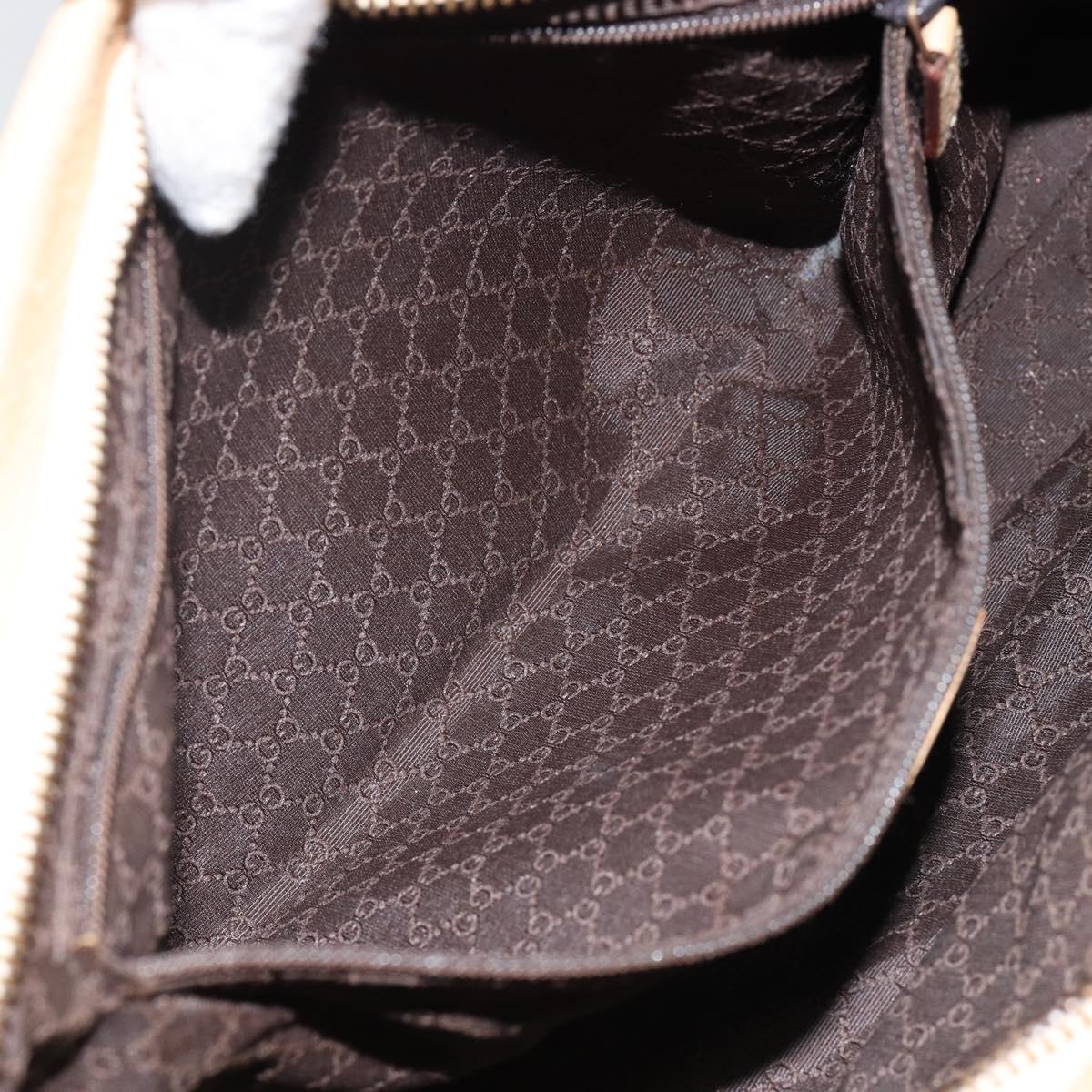 GUCCI Shoulder Bag Leather Beige Gold 90699 Auth ti3449