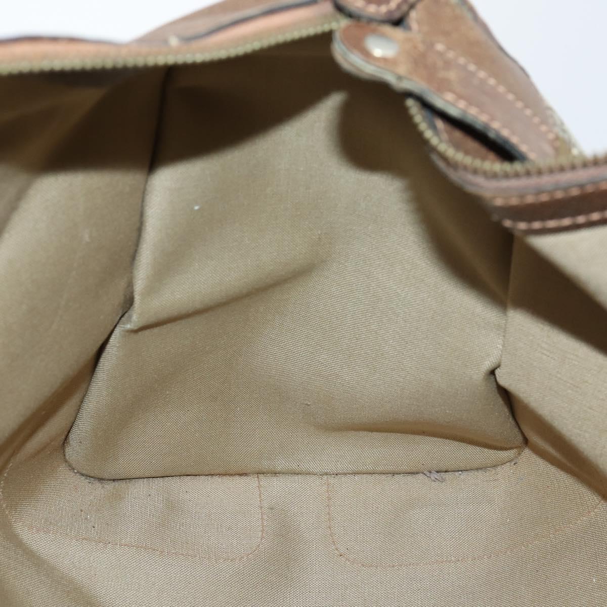 GUCCI GG Supreme Web Sherry Line Boston Bag PVC Beige Gold Auth ti3450