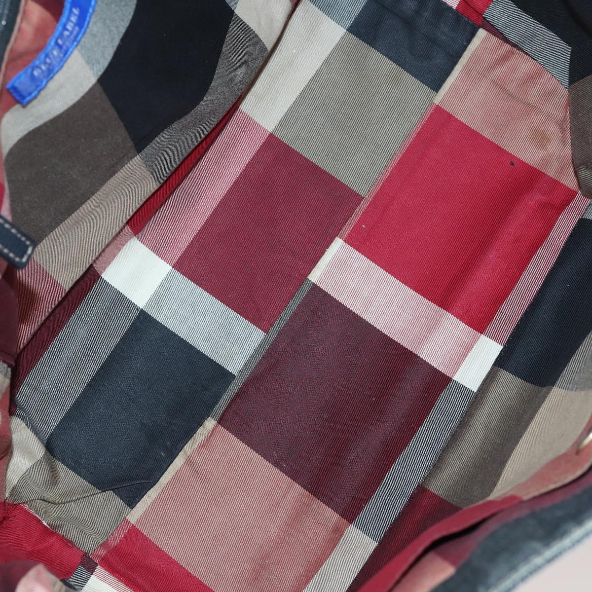 BURBERRY Nova Check Blue Label Bag Canvas nylon 5Set Beige Gray blue Auth ti3451
