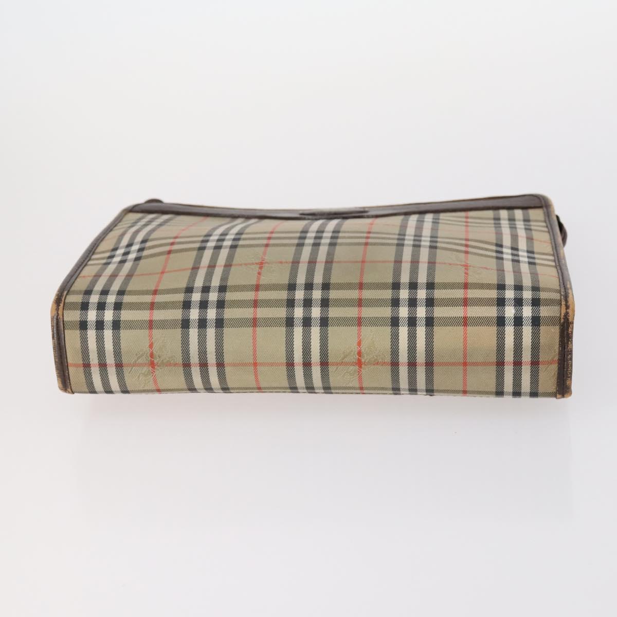 BURBERRY Nova Check Blue Label Bag Canvas nylon 5Set Beige Gray blue Auth ti3451