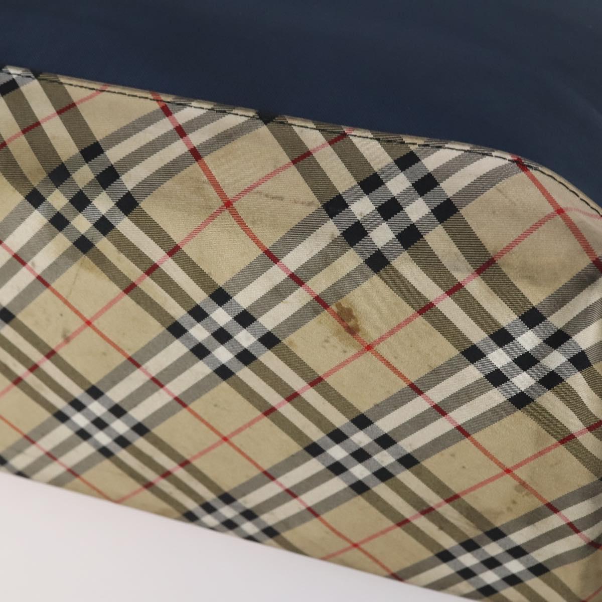 BURBERRY Nova Check Blue Label Bag Canvas nylon 5Set Beige Gray blue Auth ti3451