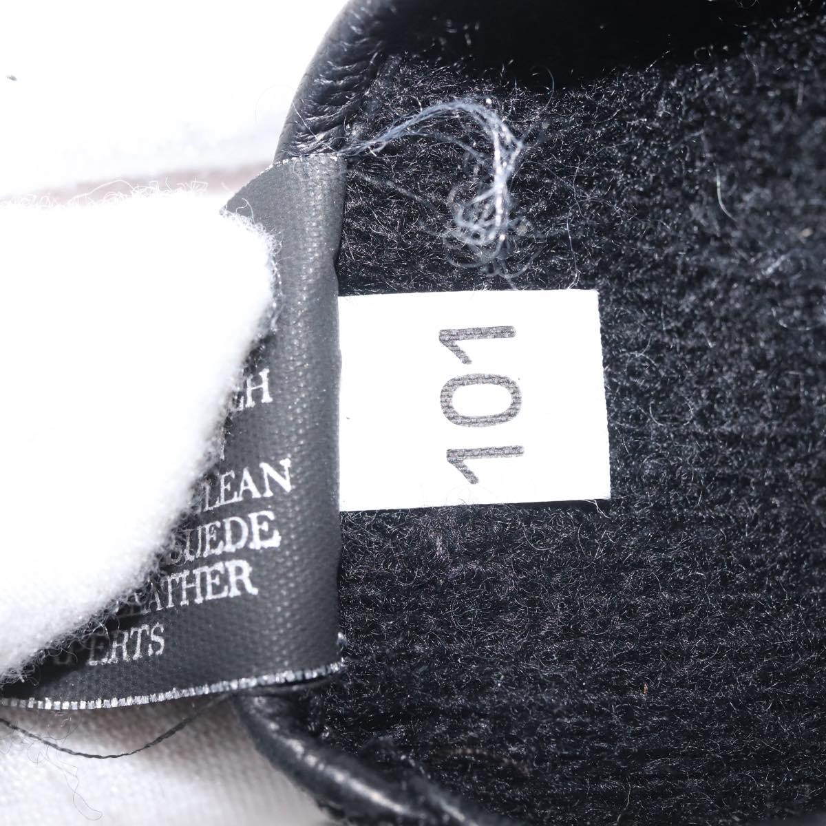 PRADA Gloves Leather Black Silver Auth ti3452