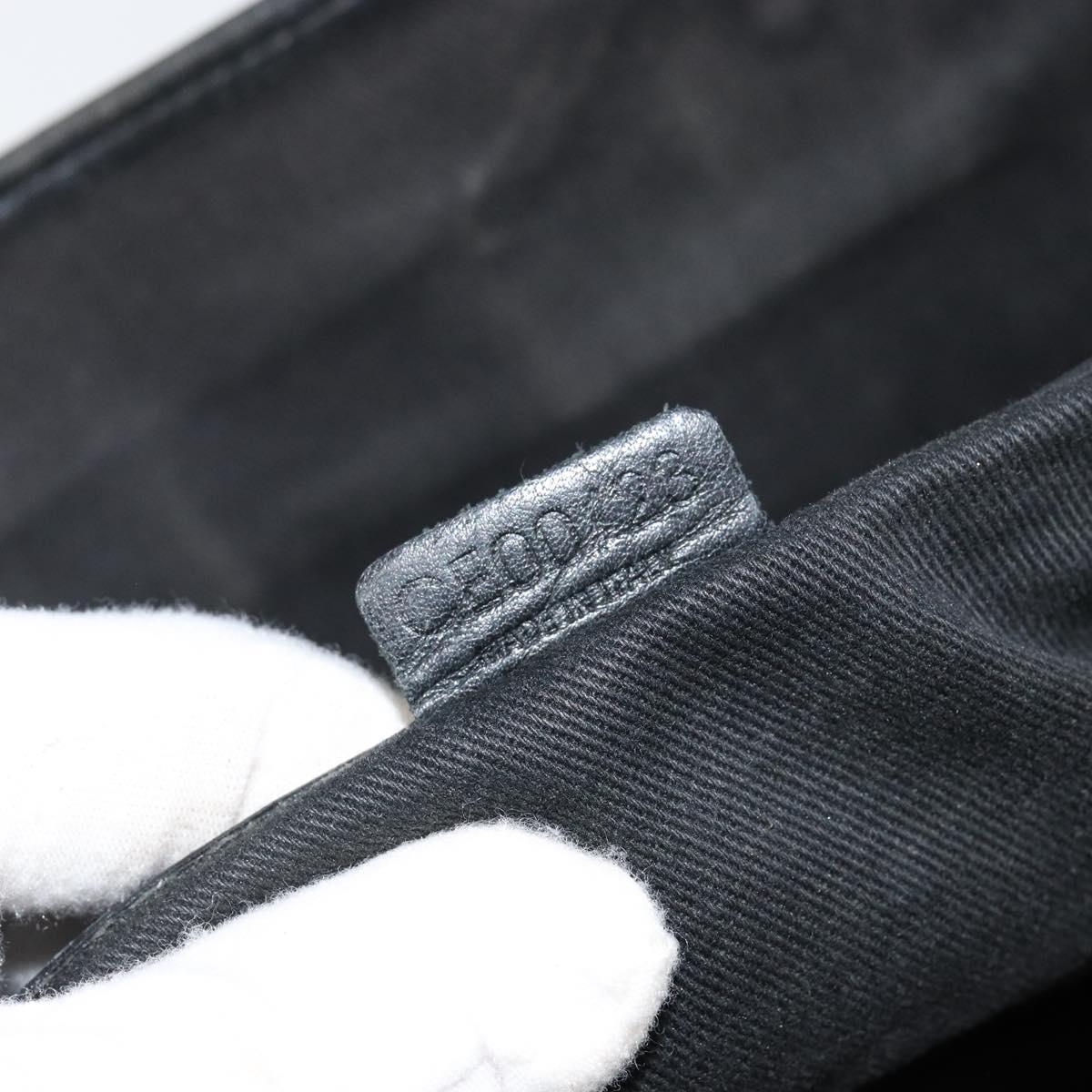 CELINE Macadam Canvas Boogie Hand Bag Dark Brown Black Silver Auth ti3458