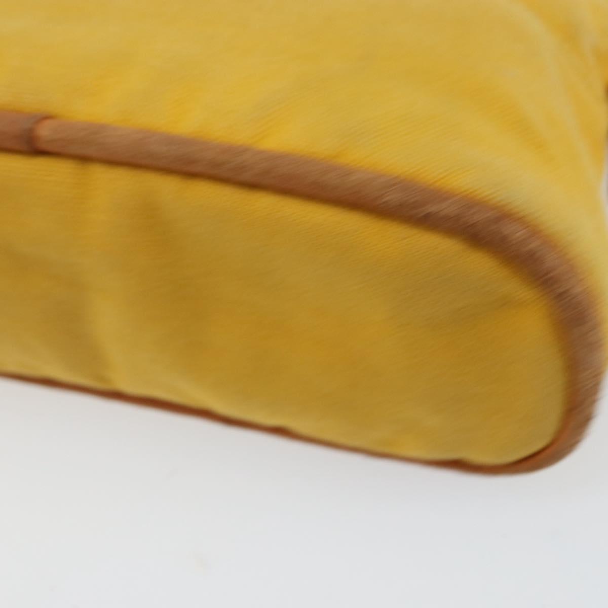 HERMES Bolide Pouch Canvas Yellow Silver Auth ti3460