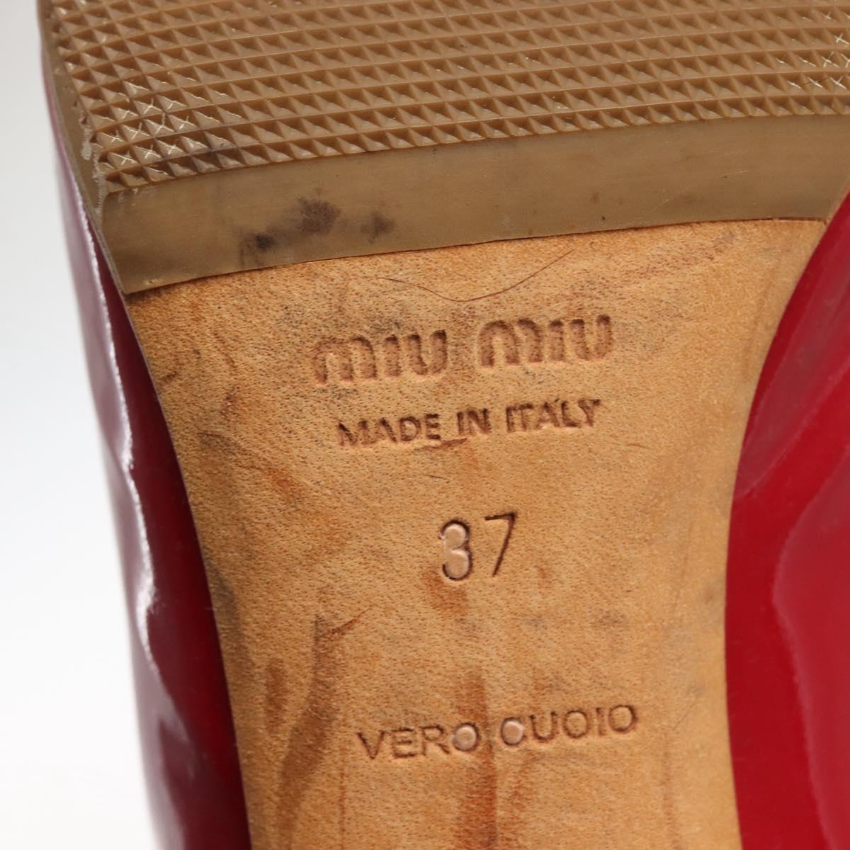 Miu Miu High heels Patent leather Red Auth ti3462