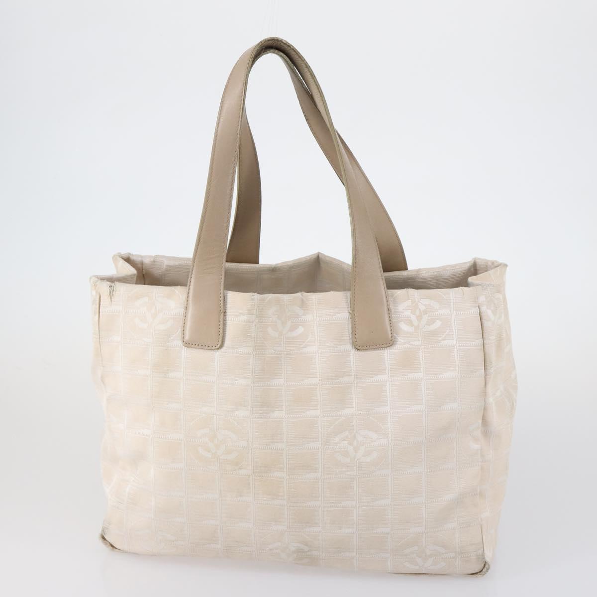 CHANEL New Travel Line Tote Bag Nylon 3Set Pink Beige CC Auth ti3465