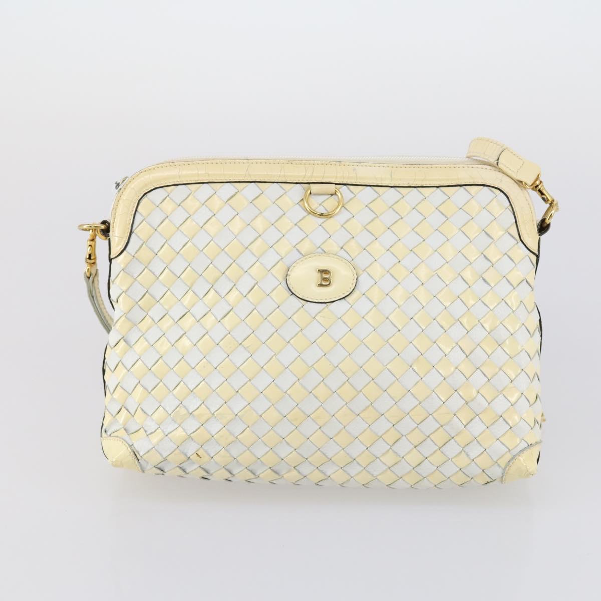 BALLY Tote Bag Leather Canvas 4Set Red Beige cream Auth ti3468