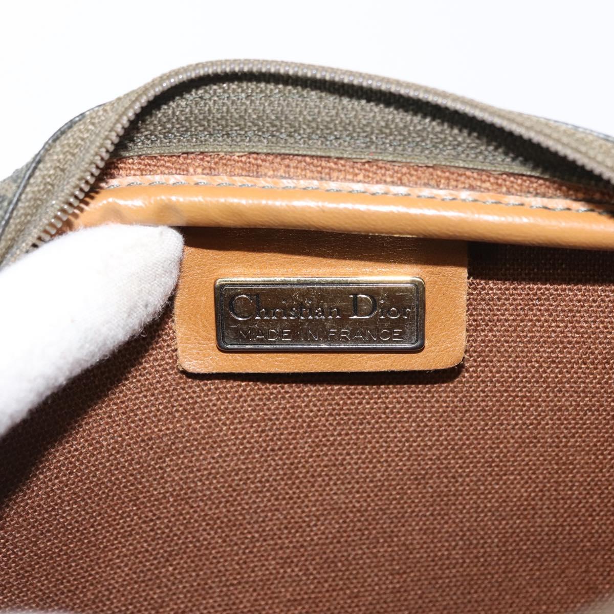 Christian Dior Honeycomb Canvas Shoulder Bag PVC Gray Gold Auth ti3472