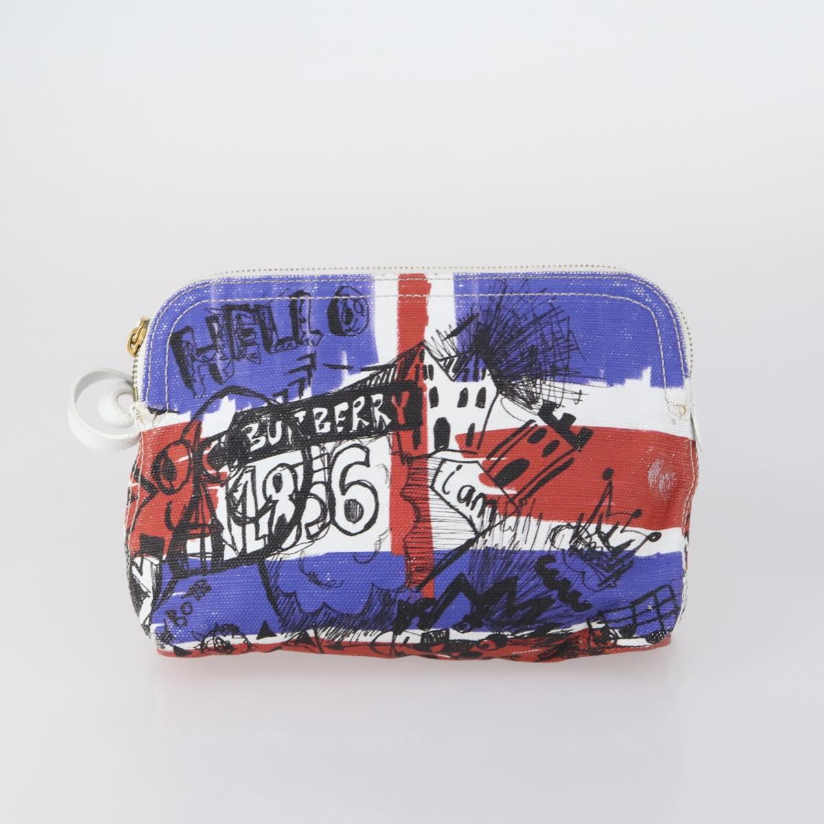 BURBERRY Blue Label Wallet Bag Canvas Leather PVC 7Set Beige Black Auth ti3476