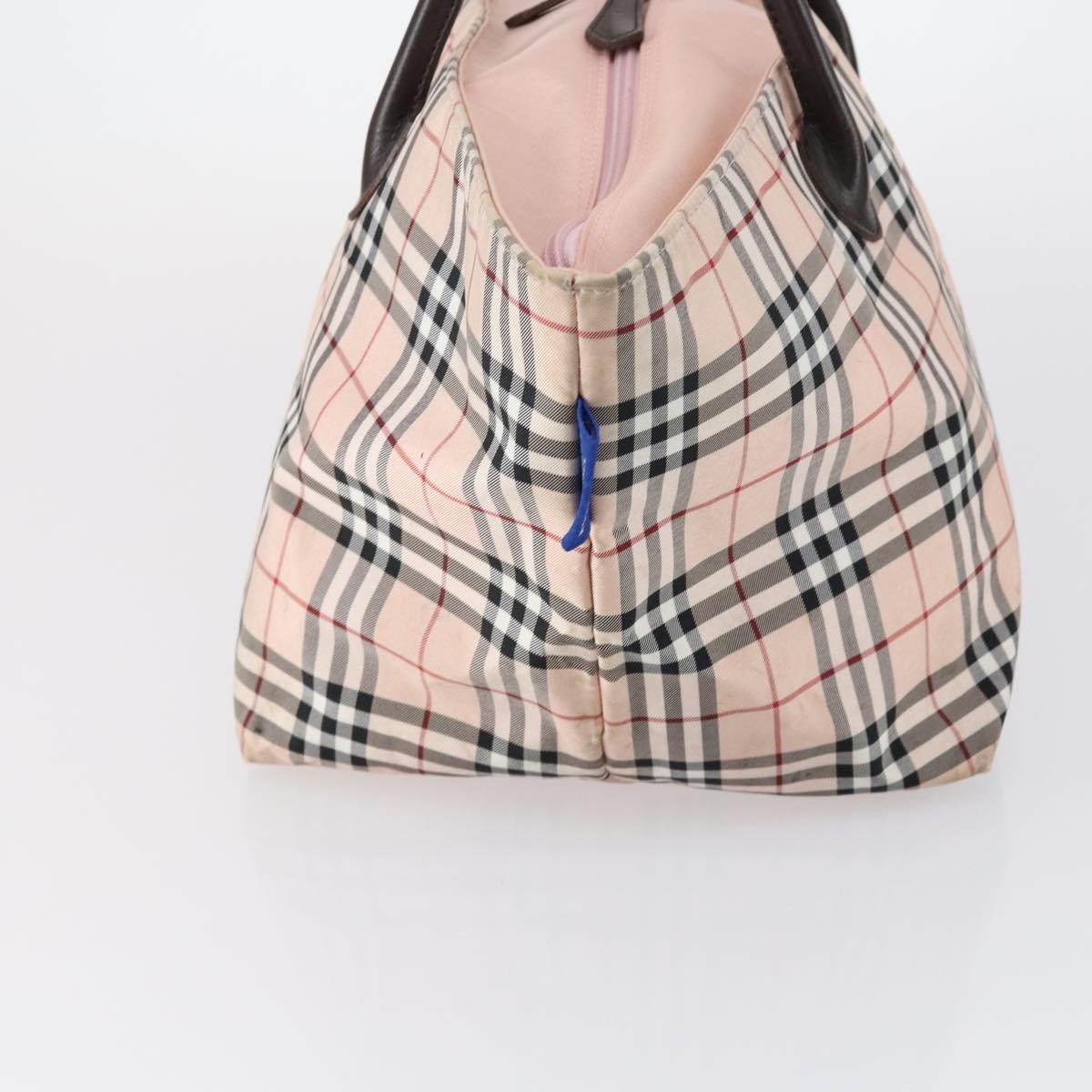 BURBERRY Nova Check Blue Label Bag Nylon 3 Set Beige Blue Bink Auth ti3477