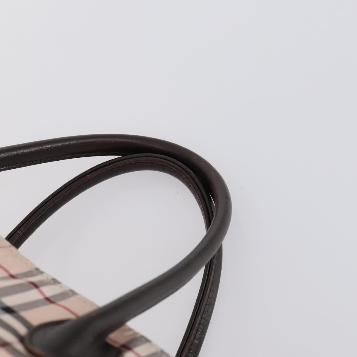 BURBERRY Nova Check Blue Label Bag Nylon 3 Set Beige Blue Bink Auth ti3477