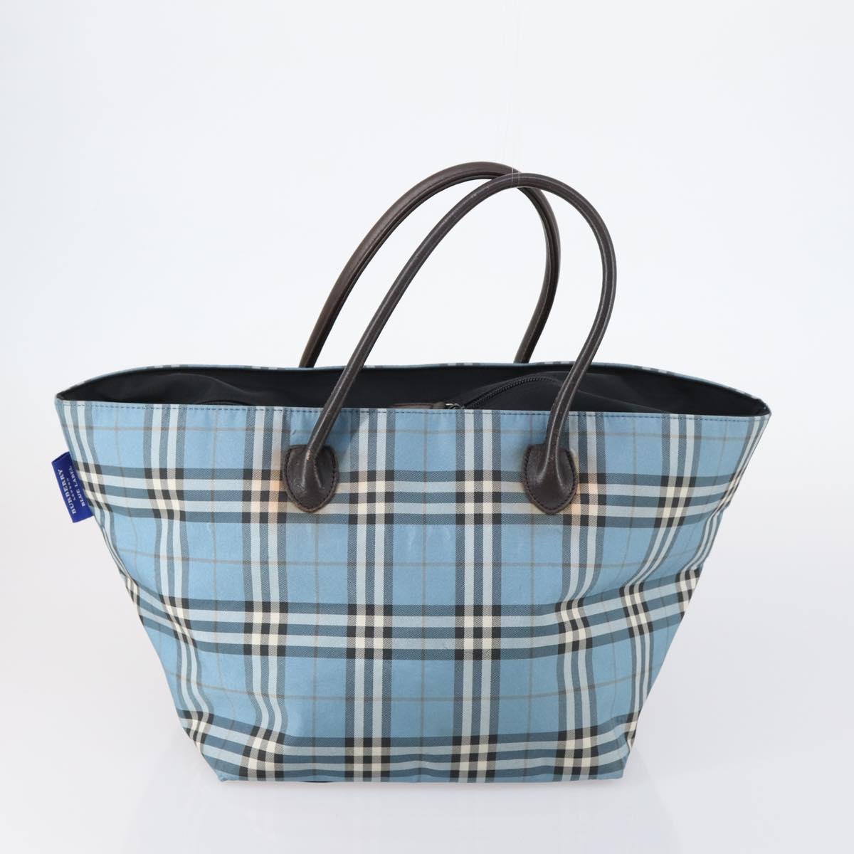 BURBERRY Nova Check Blue Label Bag Nylon 3 Set Beige Blue Bink Auth ti3477
