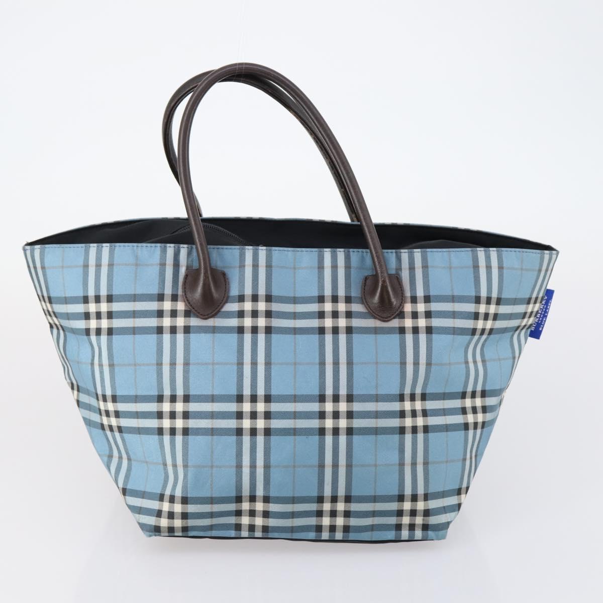 BURBERRY Nova Check Blue Label Bag Nylon 3 Set Beige Blue Bink Auth ti3477