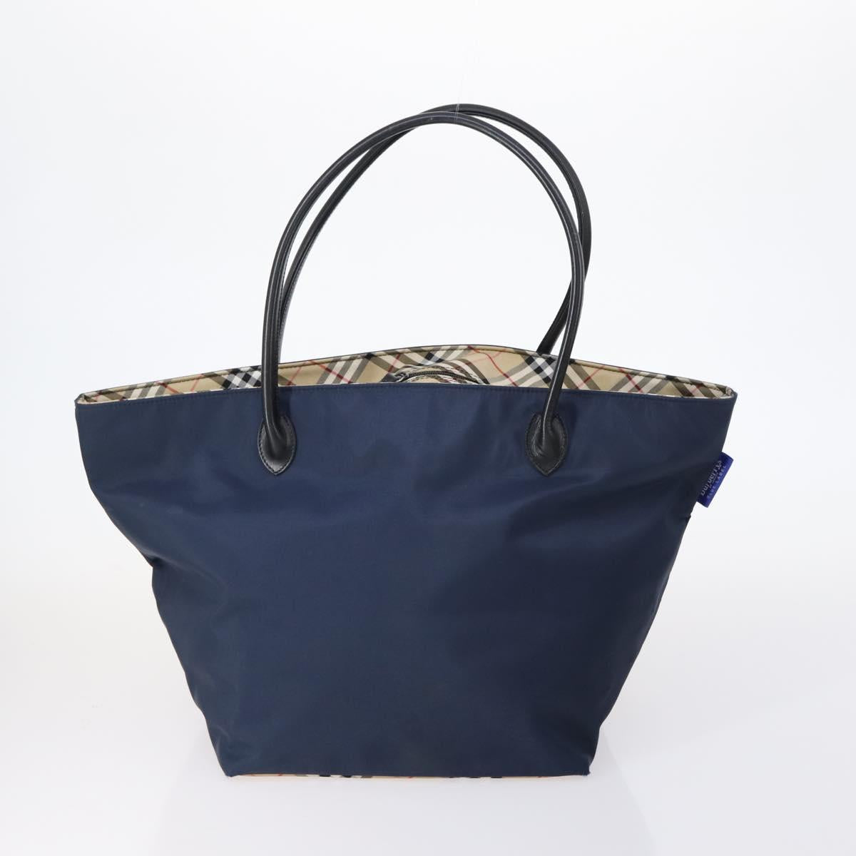 BURBERRY Nova Check Blue Label Bag Nylon 3 Set Beige Blue Bink Auth ti3477