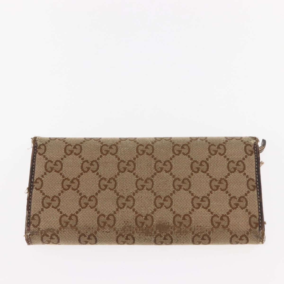 GUCCI GG Canvas Wallet 2Set Beige Auth ti3479