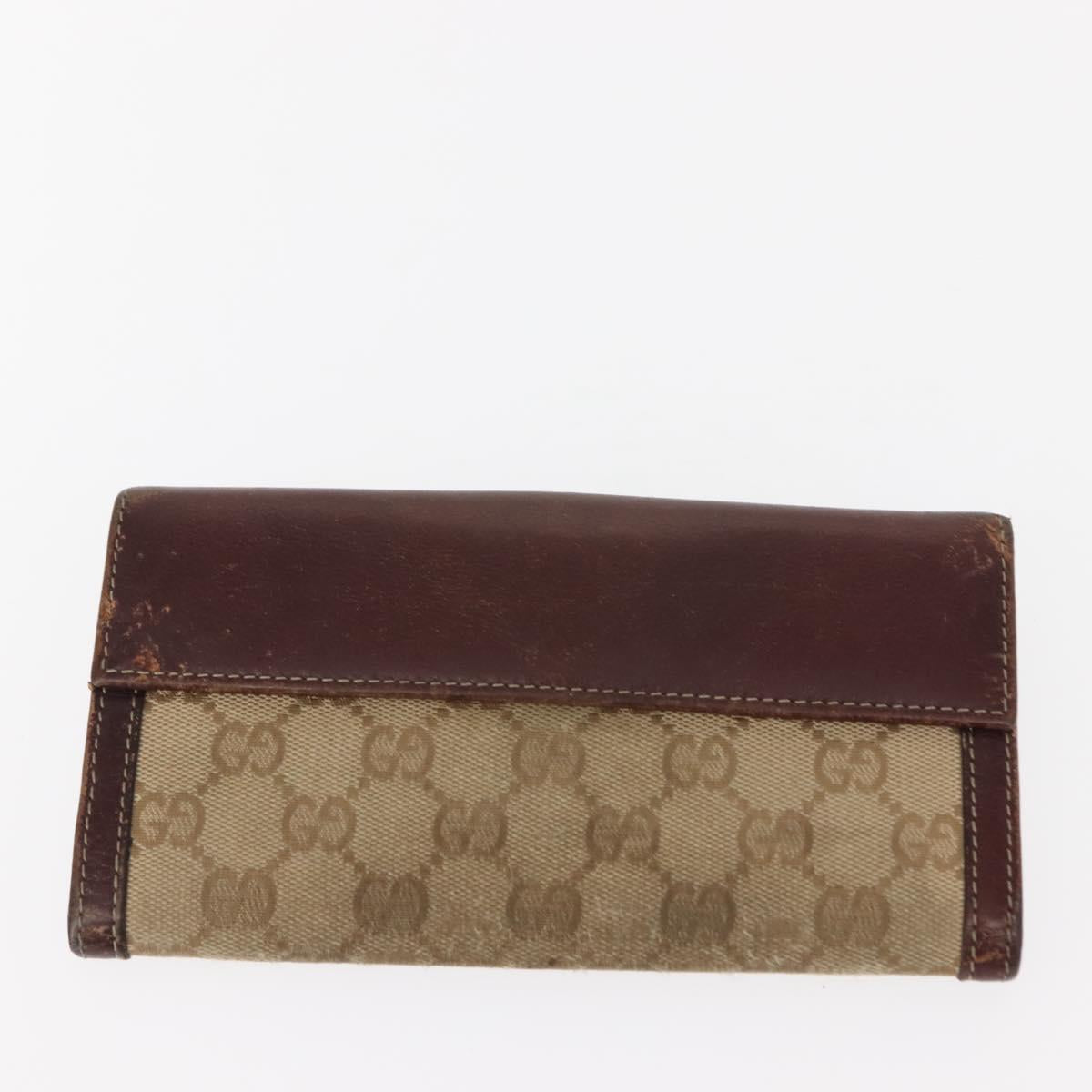 GUCCI GG Canvas Wallet 2Set Beige Auth ti3479