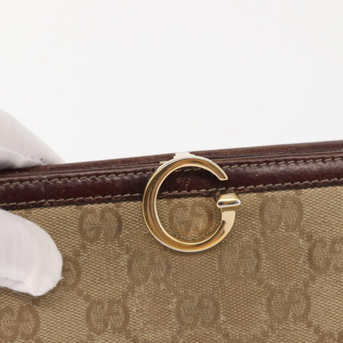 GUCCI GG Canvas Wallet 2Set Beige Auth ti3479