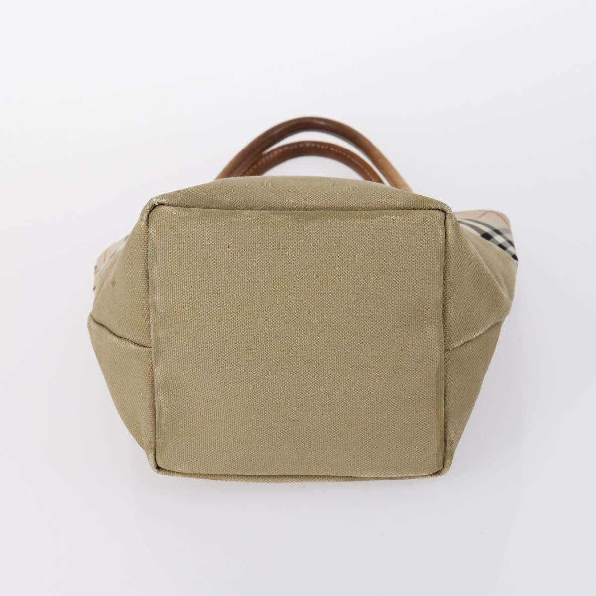 BURBERRY Nova Check Black Blue Label Bag Nylon Canvas 3Set Brown Auth ti3481